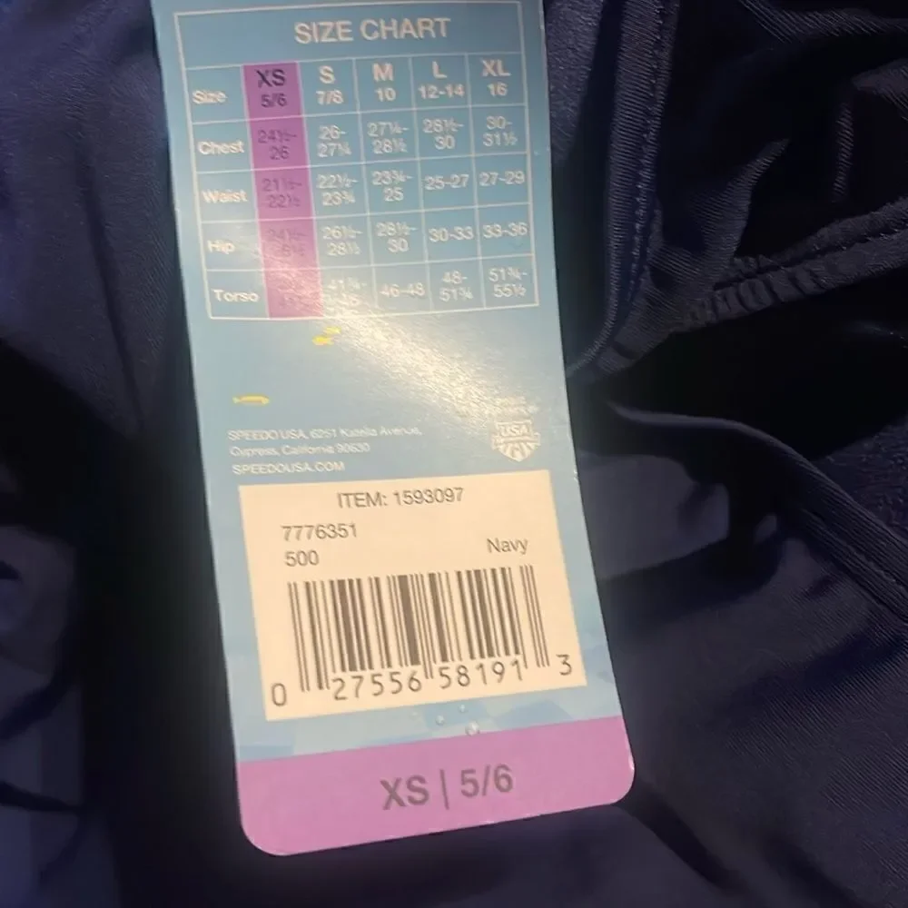 #17 Speedo youth bathing suit X-Small Size 5/6 Blue Pink 1 piece